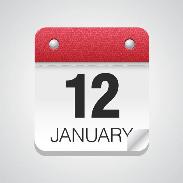 Calendar icon with January 12 — Stock Vector