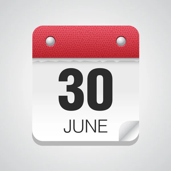 Calendario simple con 30 de junio — Vector de stock