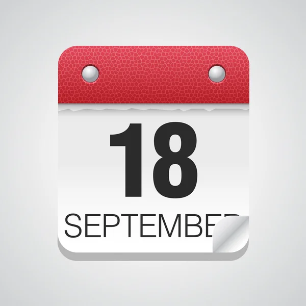 Simple calendar with September 18 — Stock Vector