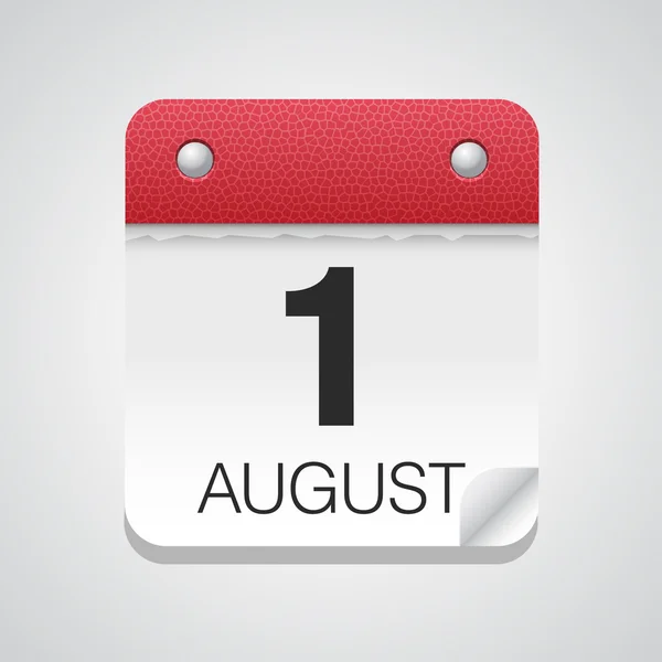 Ikona kalendáře s 1 srpna — Stockový vektor
