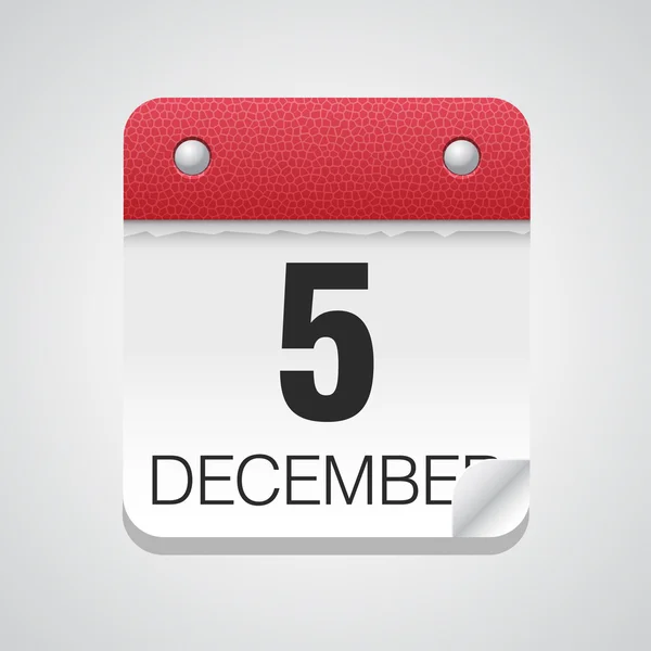 Kalender-ikonen med 5 December — Stock vektor