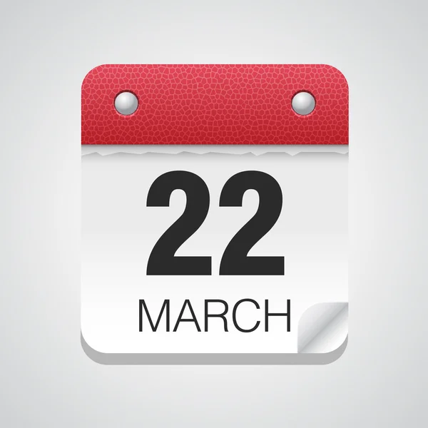 Enkel kalender med 22 mars — Stock vektor