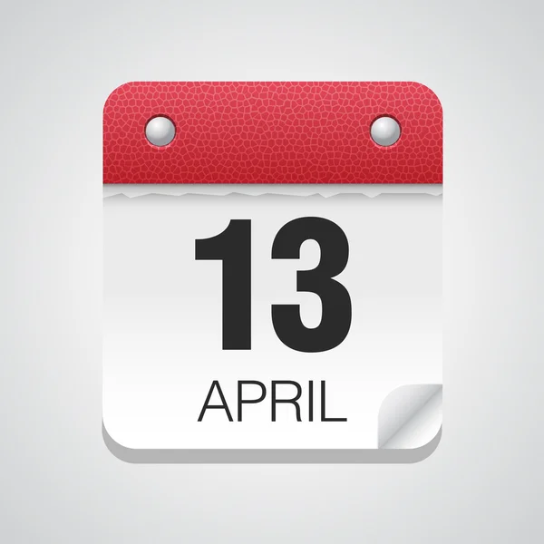 Ícone de calendário com 13 de abril — Vetor de Stock