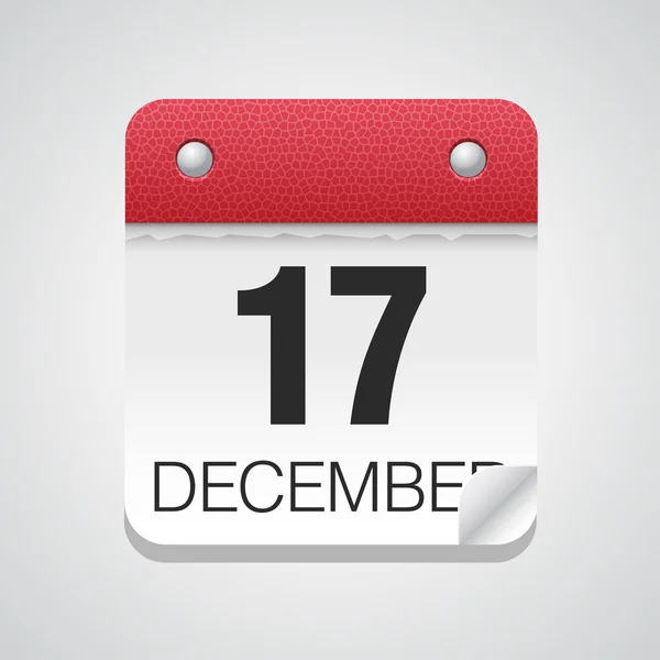 Εικονίδιο ημερολογίου με 17 Δεκεμβρίου — Διανυσματικό Αρχείο