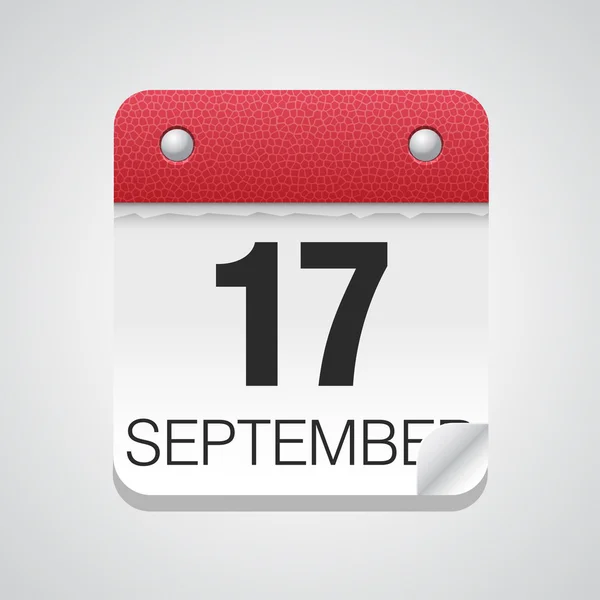 Einfacher Kalender mit 17. September — Stockvektor