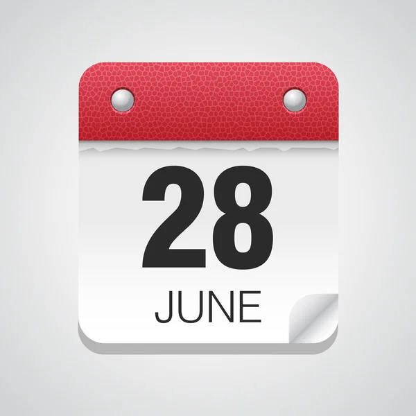 Eenvoudige kalender met 28 juni — Stockvector