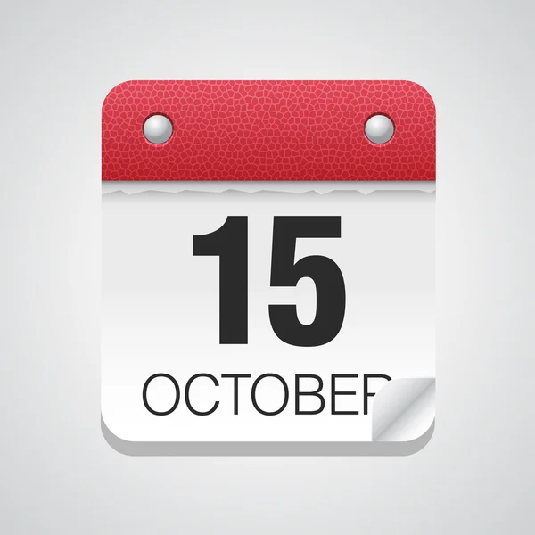 Enkel kalender med 15 oktober — Stock vektor