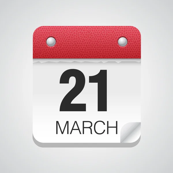 Calendario simple con 21 de marzo — Archivo Imágenes Vectoriales