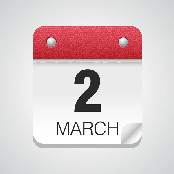 Calendário simples com 2 de março —  Vetores de Stock