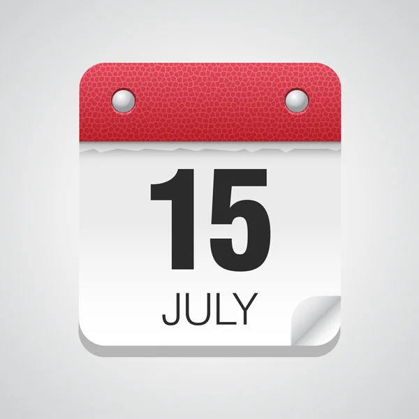 Calendario semplice con il 15 luglio — Vettoriale Stock