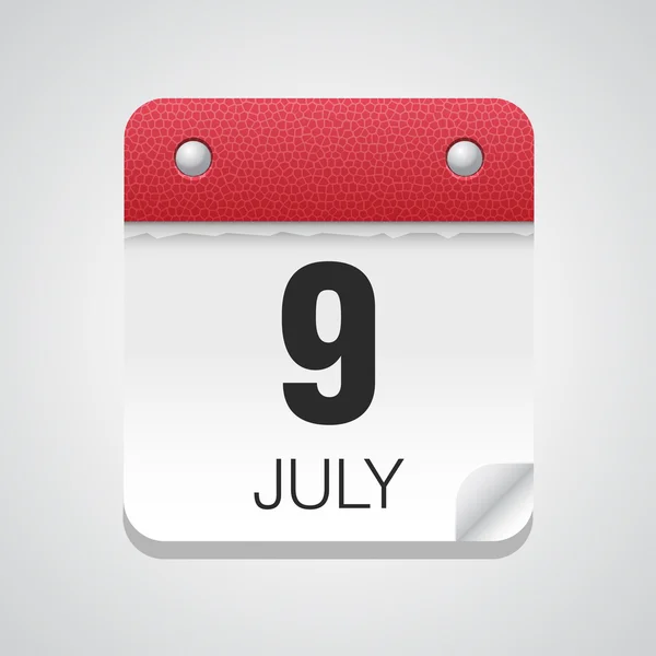 Calendario semplice con il 9 luglio — Vettoriale Stock