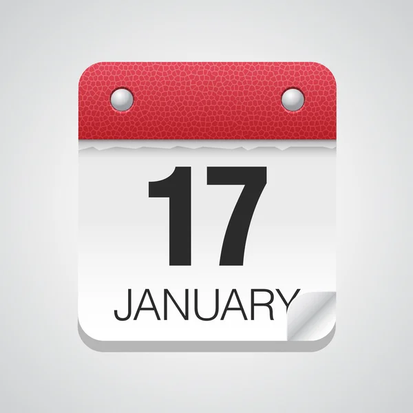 Calendar icon with January 17 — Stock Vector