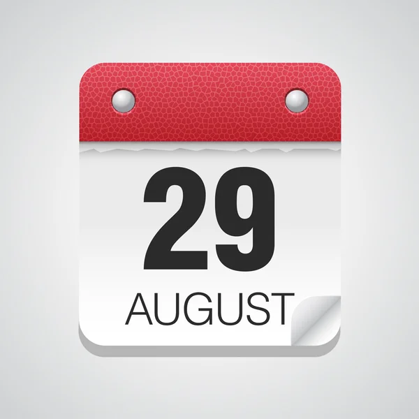 Ikon kalender dengan 29 Agustus - Stok Vektor