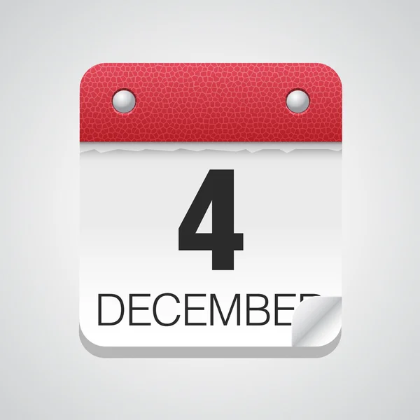 Kalender-ikonen med 4 December — Stock vektor