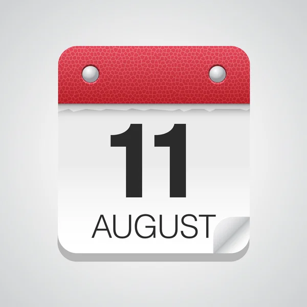 Icono del calendario con 11 de agosto — Vector de stock