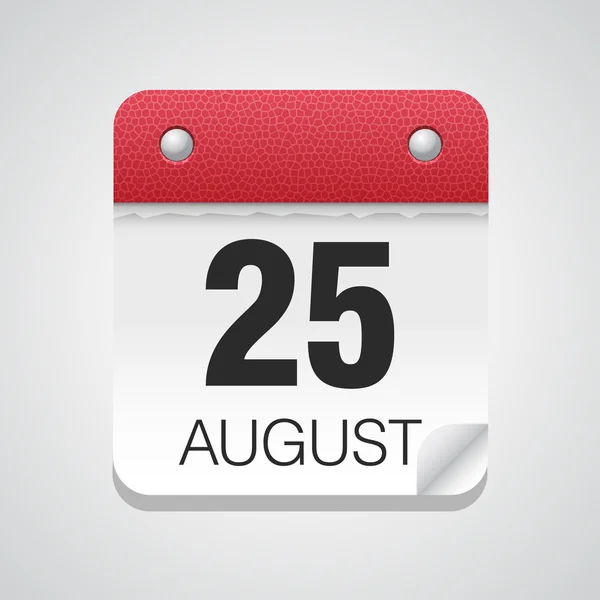 Icono del calendario con 25 de agosto — Archivo Imágenes Vectoriales