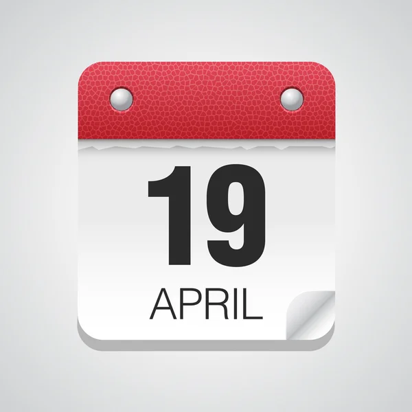 Április 19-én naptár ikonra — Stock Vector
