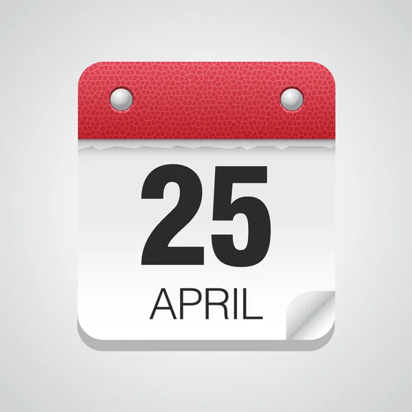 Kalender-ikonen med 25 April — Stock vektor