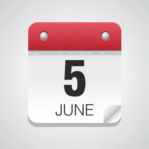 Prosty kalendarz z 5 czerwca — Wektor stockowy