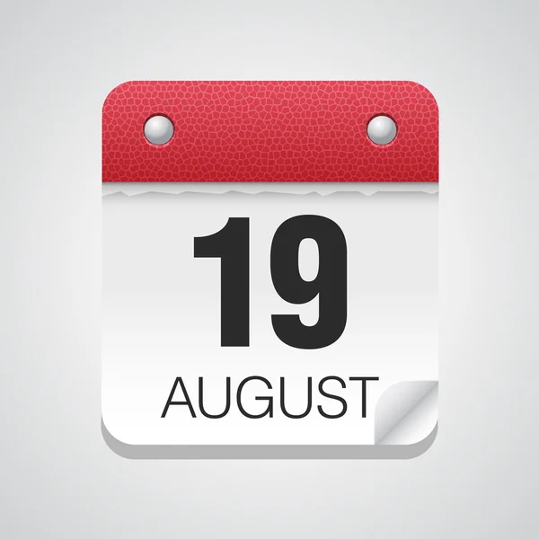 Icono del calendario con 19 de agosto — Vector de stock