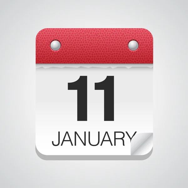 Calendar icon with January 11 — Stock Vector