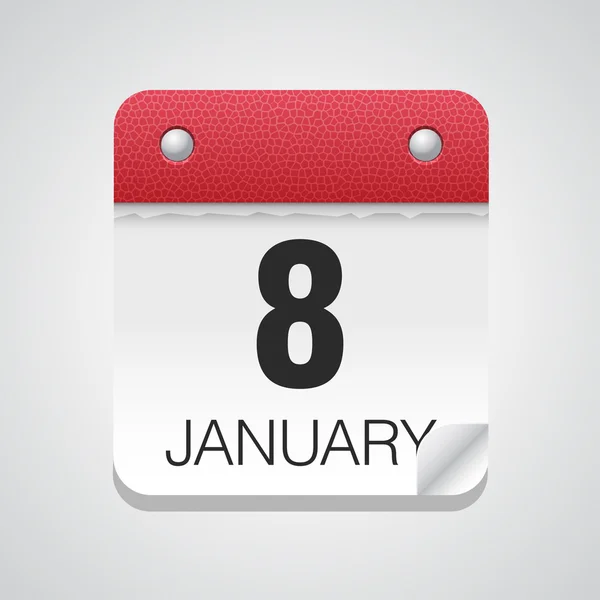 Calendar icon with January 8 — Stock Vector