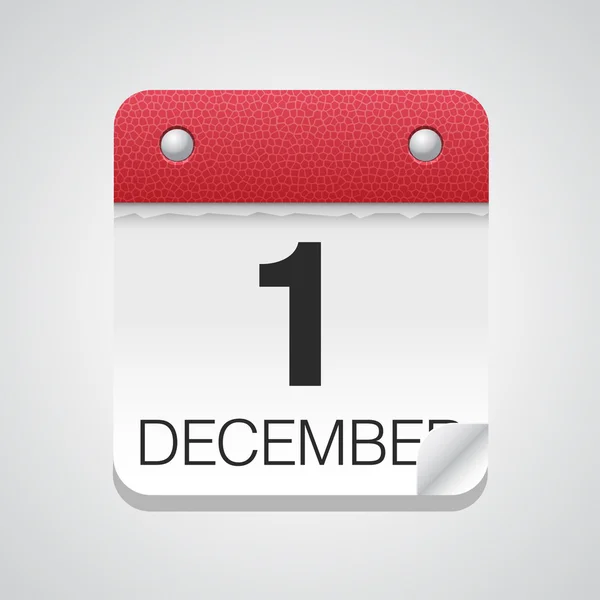 Kalender-ikonen med 1 December — Stock vektor