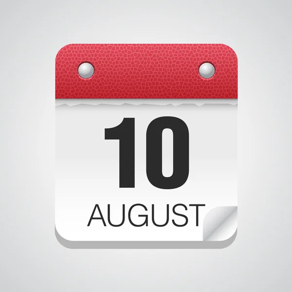 Icono del calendario con 10 de agosto — Vector de stock