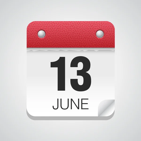 简单的日历与 6 月 13 日 — 图库矢量图片