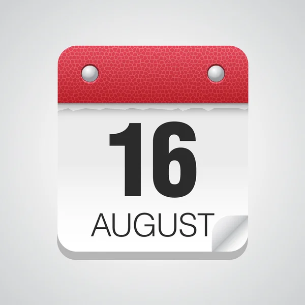 Icono del calendario con 16 de agosto — Vector de stock