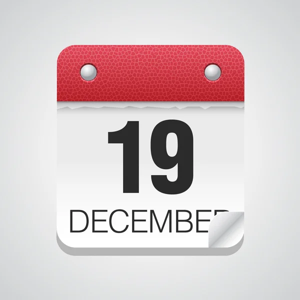 Het pictogram van de kalender met 19 December — Stockvector