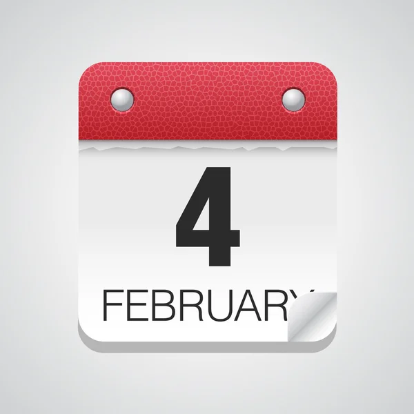 Icono del calendario con 4 de febrero — Archivo Imágenes Vectoriales