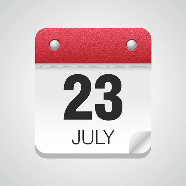 Calendario semplice con il 23 luglio — Vettoriale Stock