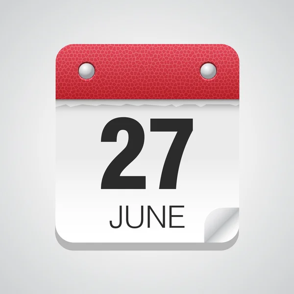 Eenvoudige kalender met 27 juni — Stockvector