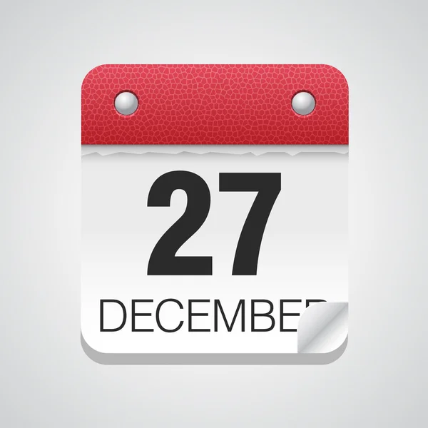 Calendar icon with December 27 — Stock Vector