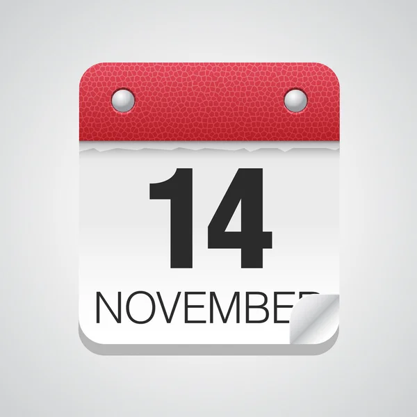 Calendario simple con 14 de noviembre — Vector de stock