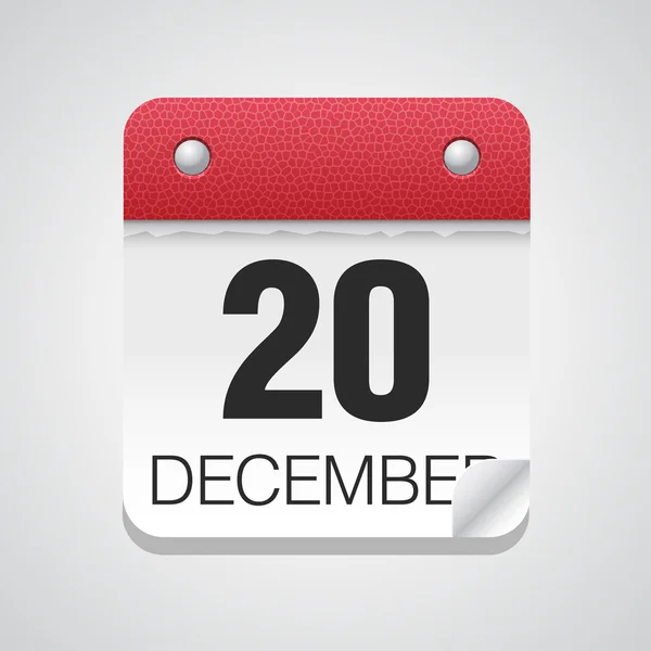 Icono del calendario con 20 de diciembre — Vector de stock