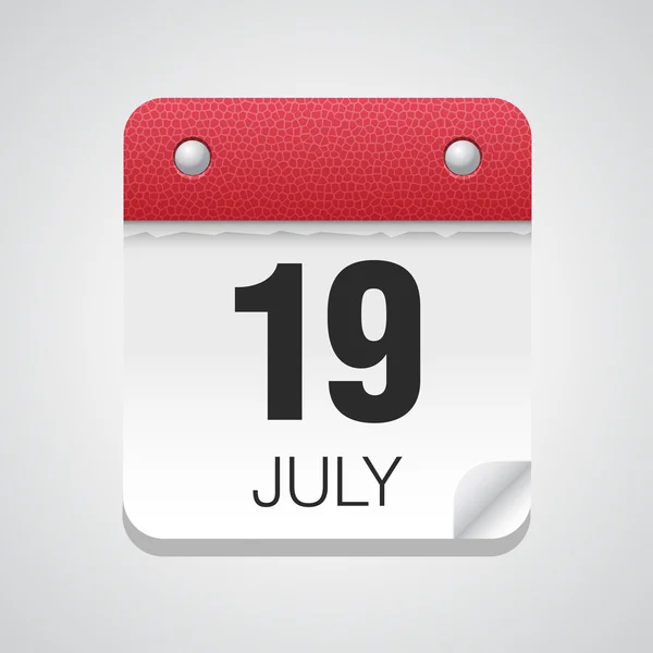 Calendario simple con 19 de julio — Vector de stock