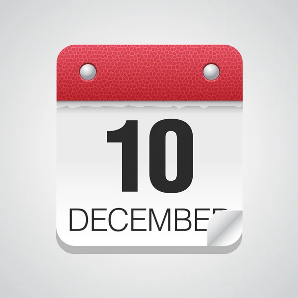 Εικονίδιο ημερολογίου με 10 Δεκεμβρίου — Διανυσματικό Αρχείο