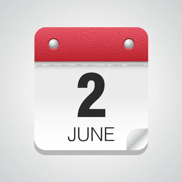 Calendario simple con 2 de junio — Vector de stock