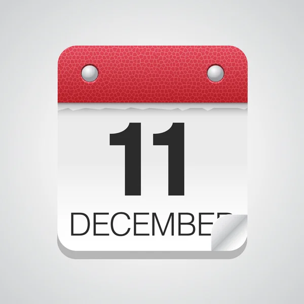 Het pictogram van de kalender met 11 December — Stockvector