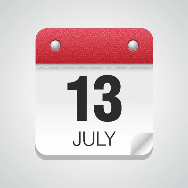 Calendario simple con 13 de julio — Vector de stock