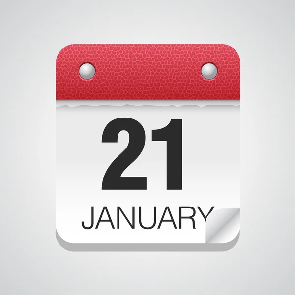 Calendar icon with January 21 — Stock Vector