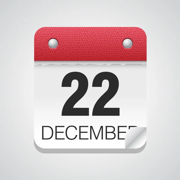 Calendar icon with December 22 — Stock Vector