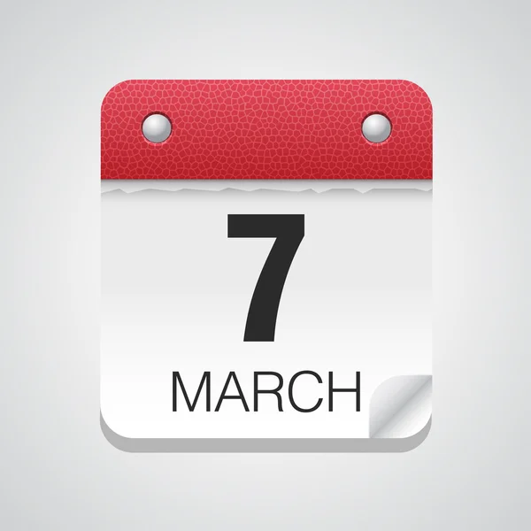Enkel kalender med 7 mars — Stock vektor