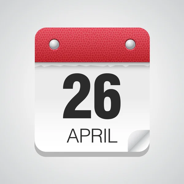 Az április 26-én naptár ikonra — Stock Vector