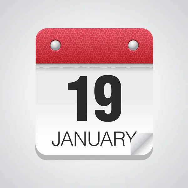 Calendar icon with January 19 — Stock Vector