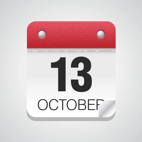 Enkel kalender med 13 oktober — Stock vektor