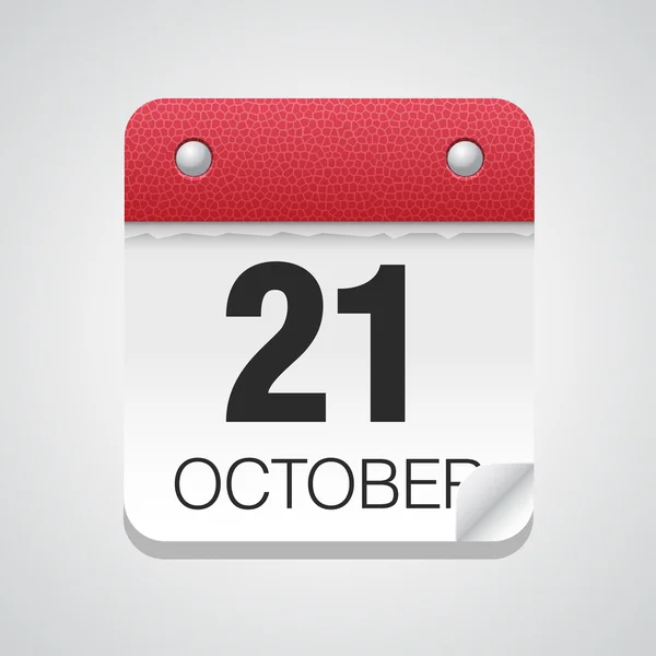 Enkel kalender med 21 oktober — Stock vektor