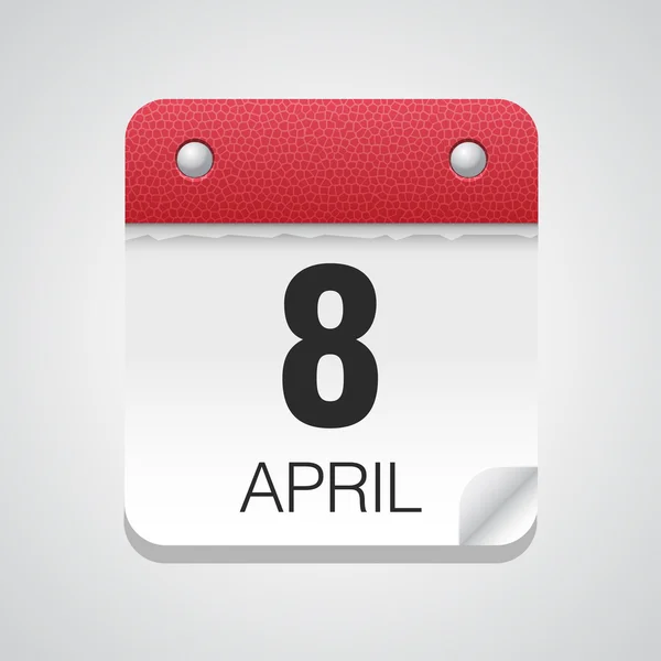 Kalender-ikonen med den 8 April — Stock vektor